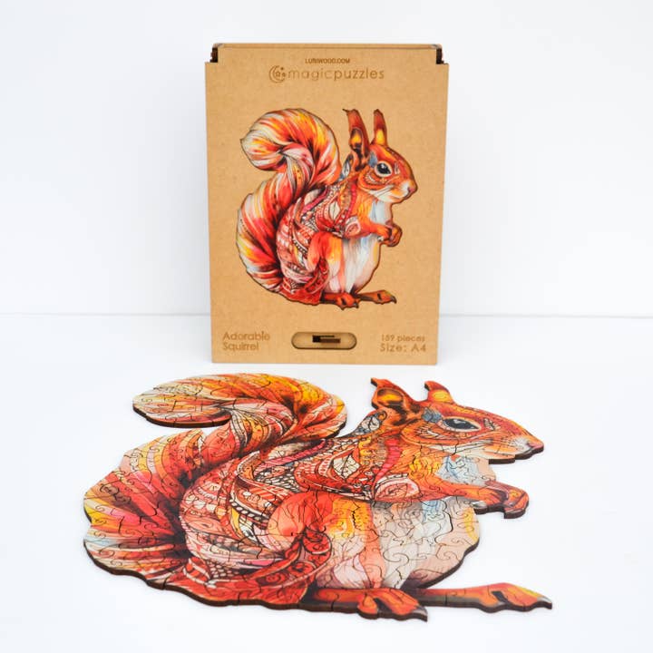 Lubiwood - Wholesale Puzzle - Adult - Adorable Squirrel Jigsaw A4 Premium Box2
