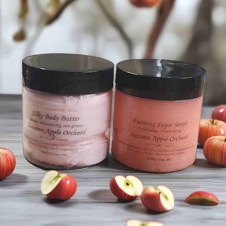 Autumn Apple Orchard Body Butter/Sugar Scrub for wholesale by Opulent Bath & Body