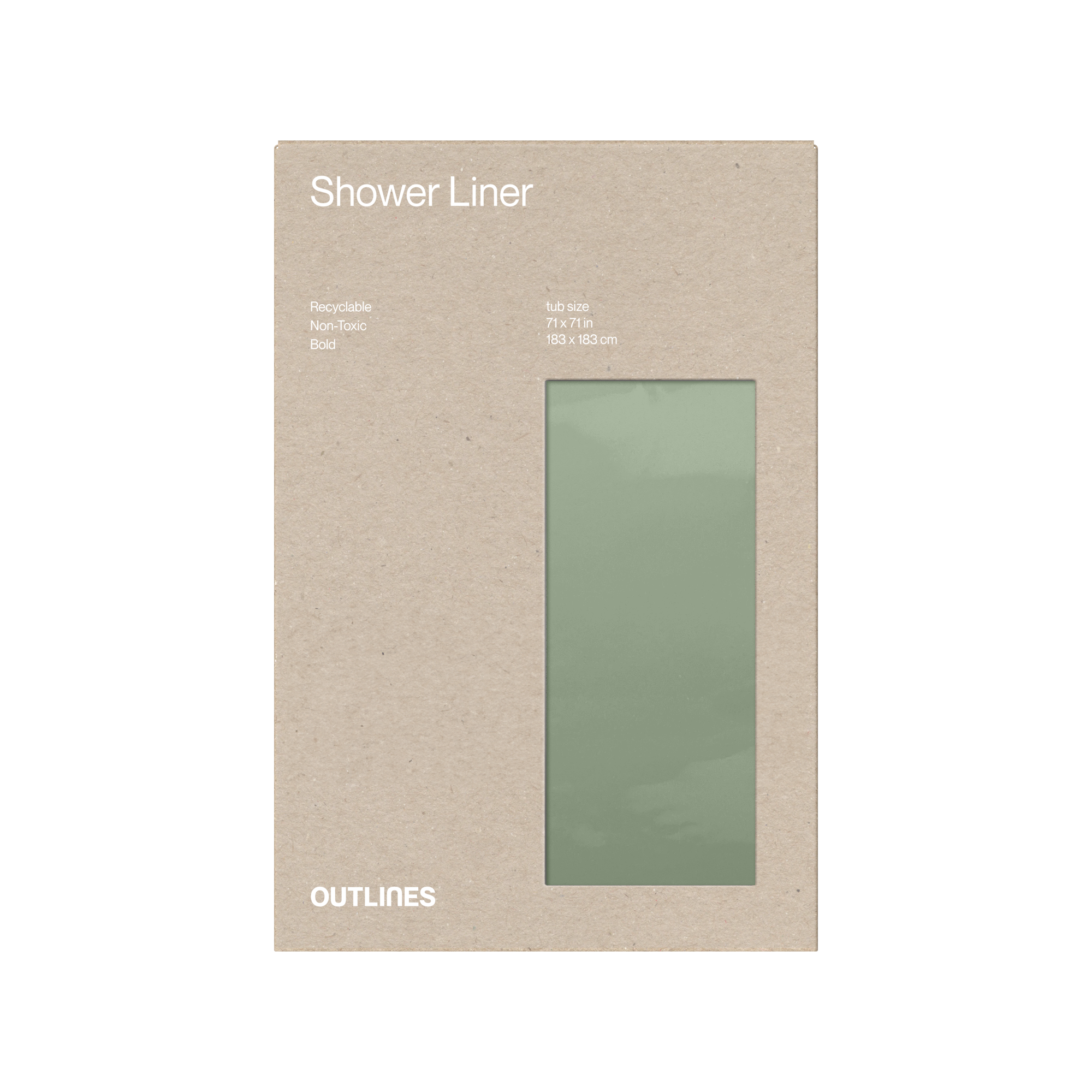 Outlines - Wholesale Shower Curtain - Recyclable Shower Liner0