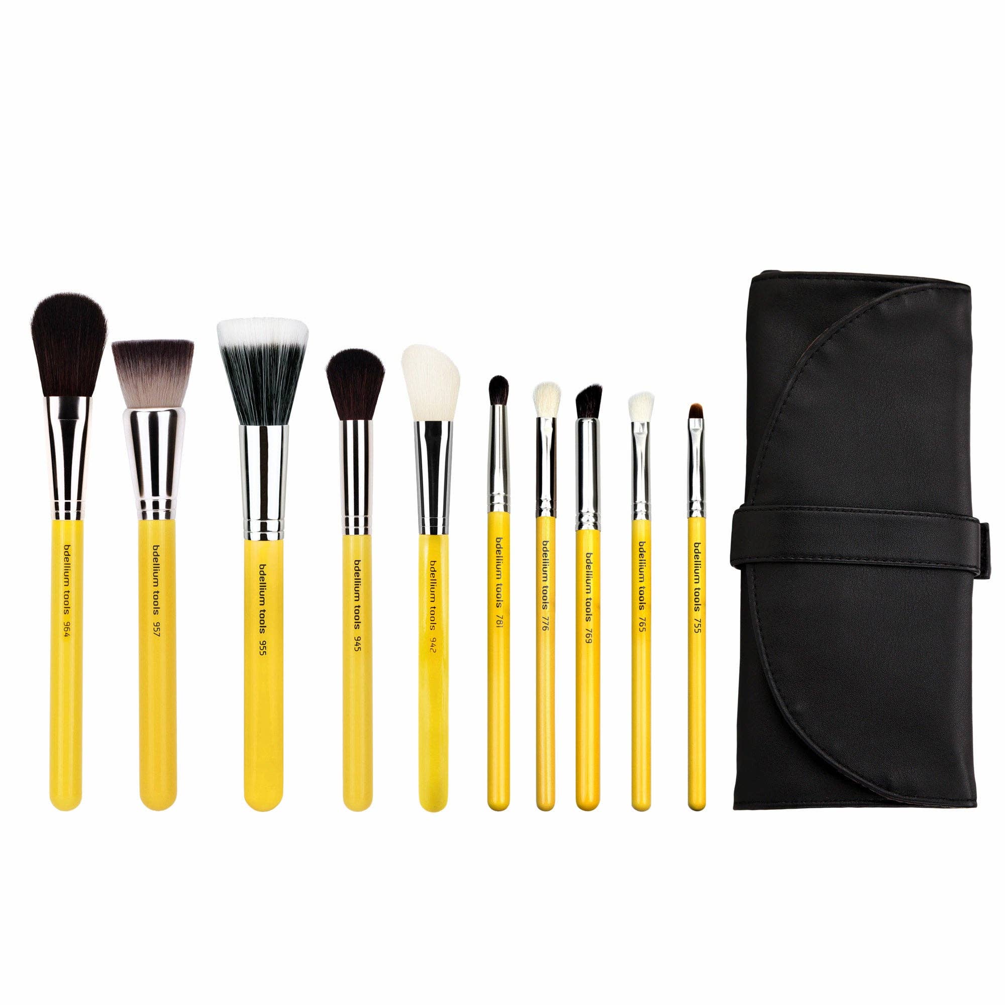 Bdellium Tools – conjunto de escovas de maquilhagem por atacado – Studio Mineral 10 pçs. Conjunto de pincéis com bolsa de enrolar1