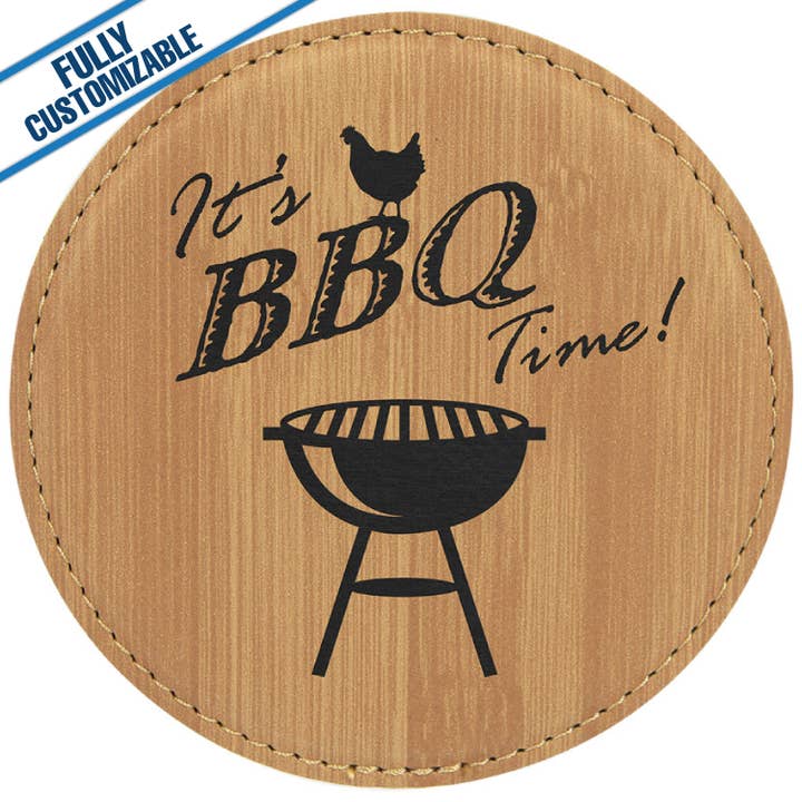 GiftWorksPlus - Wholesale Coasters - Engraved Leatherette Round Coasters - Fully Customizable12