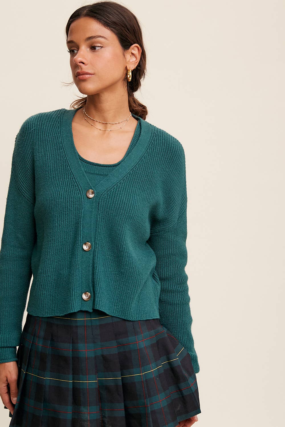 Listicle - Wholesale Tops Set - Women's - Ribbed Knit Cardigan Set LWSET00511