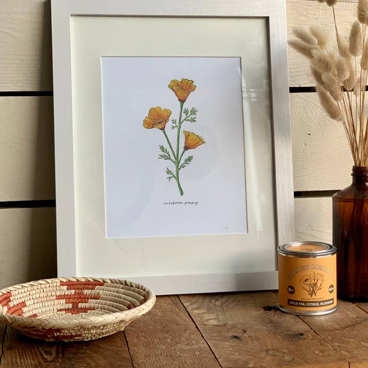 Little Salt Wagon - Wholesale Art Print - California Golden Poppy Wildflower Art Print Home Wall Decor4