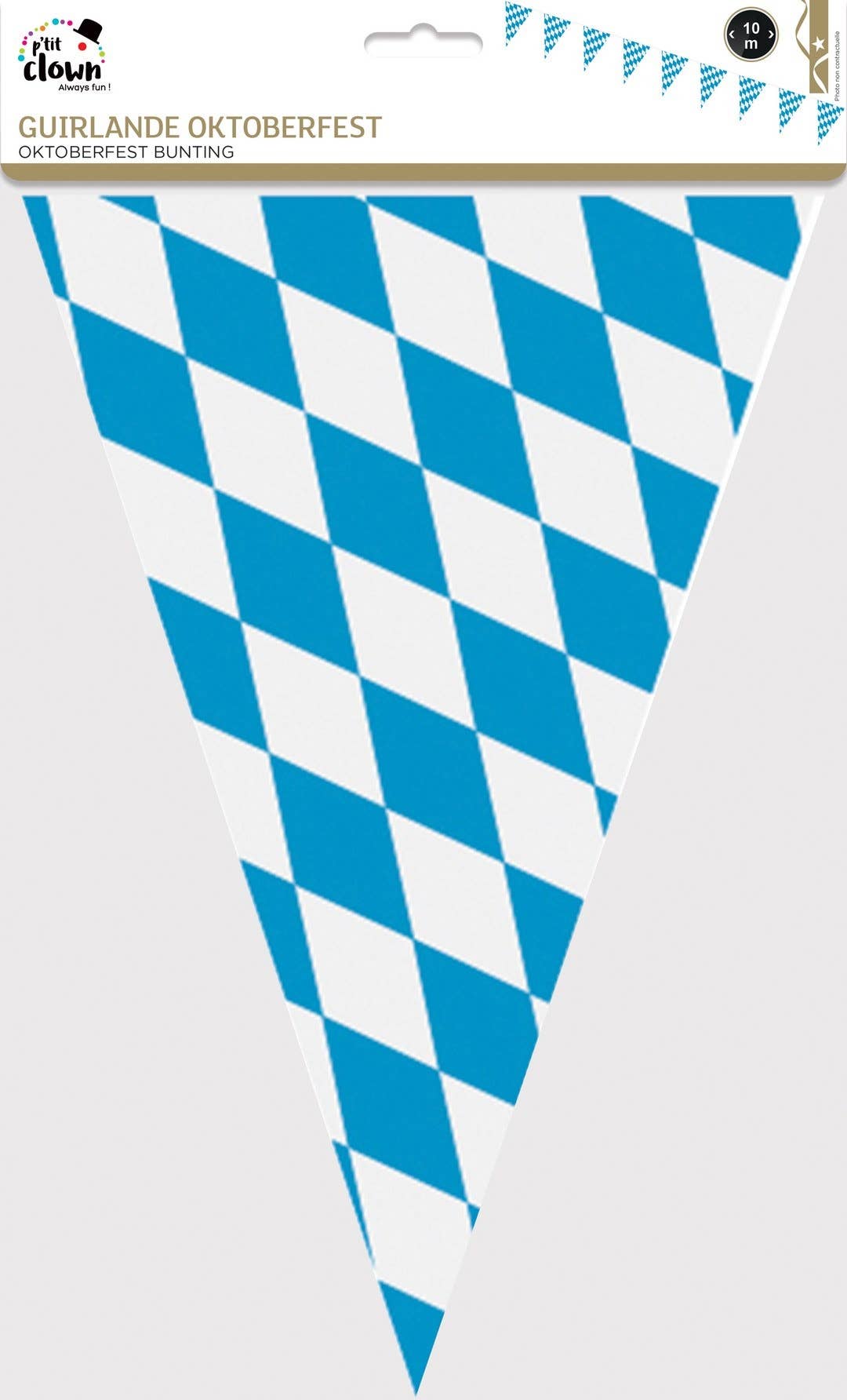 P'tit Clown - Vendita all'ingrosso Bandierine/Ghirlande - Ghirlanda di bandierine Oktoberfest - 10 m0