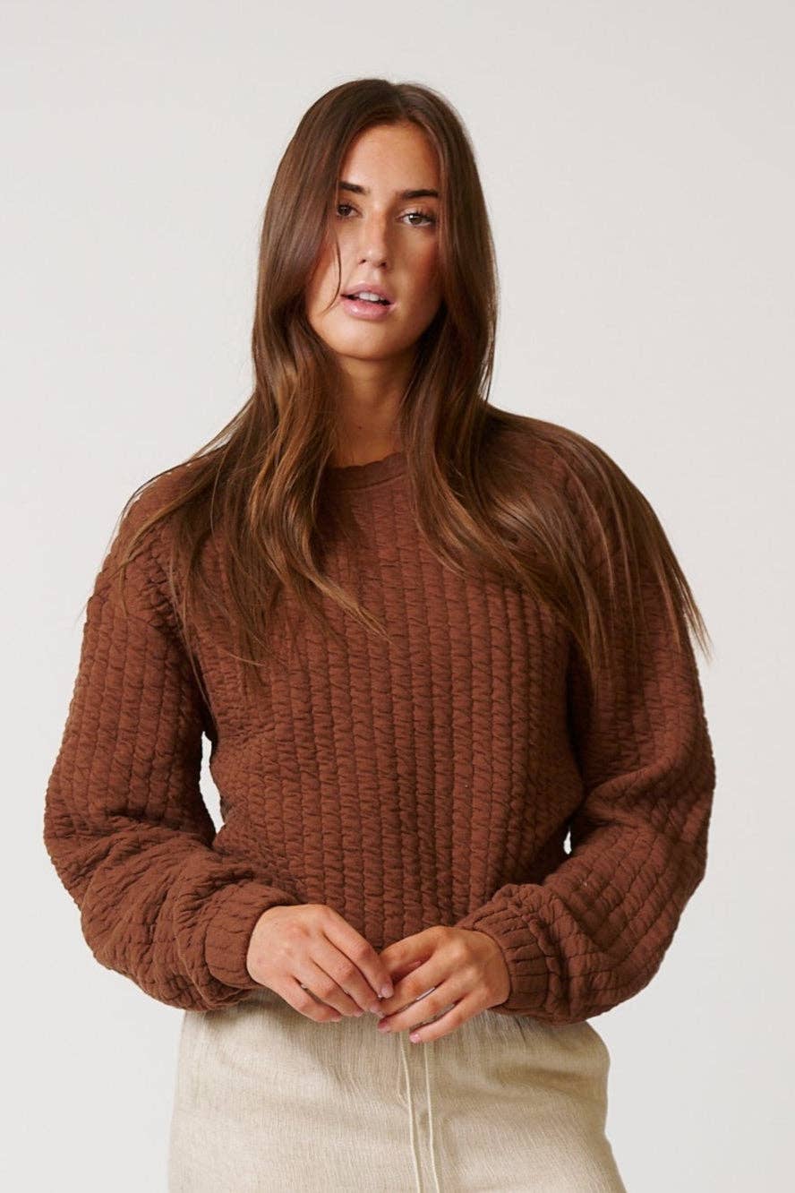 LEISURE LAB - Wholesale Knit Sweater - Women's - WOMENS QUILT CREWNECK SWEATER9