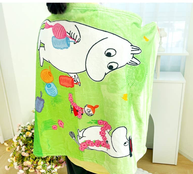 K-Wonderland - Wholesale Throw Blanket - Moomin Illust Warm Cozy Throw Mini Blanket2