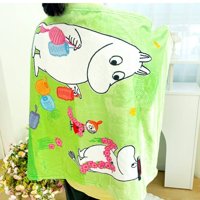 K-Wonderland - Wholesale Throw Blanket - Moomin Illust Warm Cozy Throw Mini Blanket2