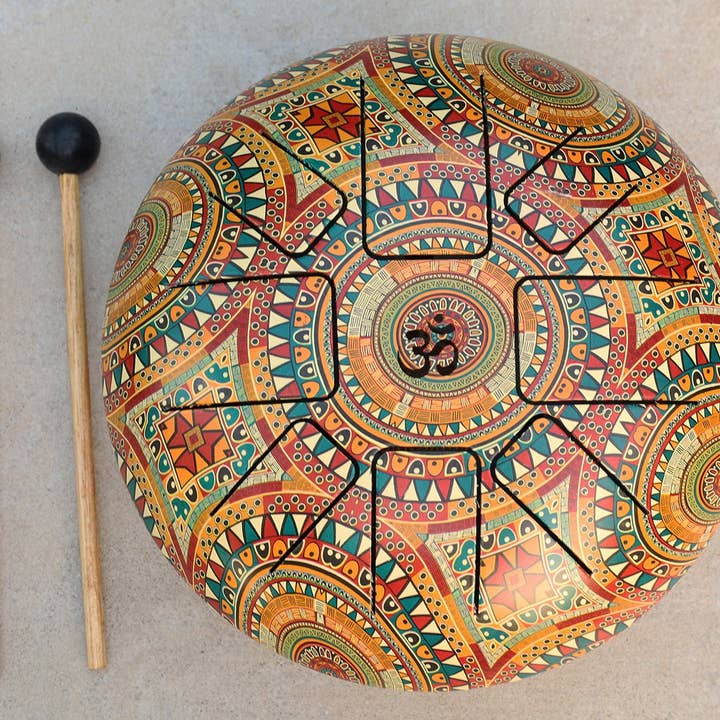 Lungta Imports - Wholesale Music Accessory - Steel Tongue Drum 8 Notes 10 Inches Tank Drum, Handpan Drum, Chakra Drum, Percussion with Mallets and Travel Bag1