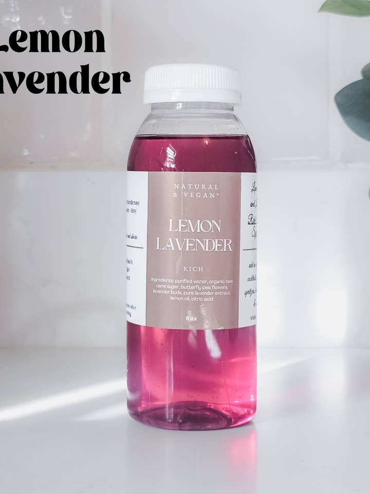 Lemon Lavender Handmade Warm Spring Coffee Syrup for wholesale by Lavender and Lenay