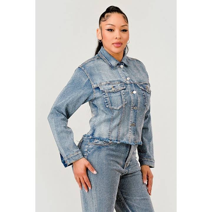 MIDNIGHT SPARK DENIM JACKET for wholesale by Black Pearl Clothing