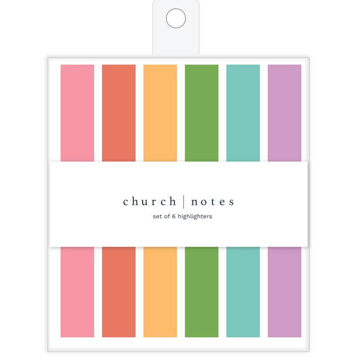 Surligneurs Éclatants – Ensemble de Surligneurs pour Étude Biblique de 6 Couleurs pour la vente par Church Notes Co.