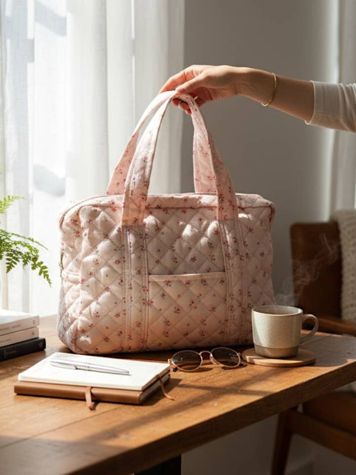 Dakota Light Pink Floral Bag for wholesale by Nash Grey