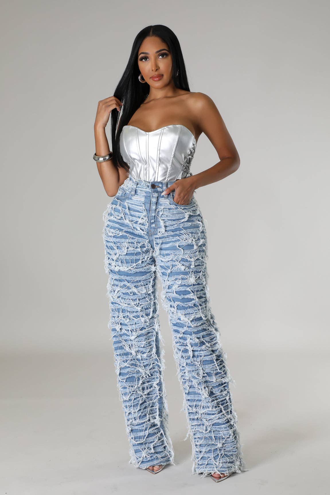 5besties inc - Venta al por mayor Vaqueros - Mujer - Vaqueros Shaggy5