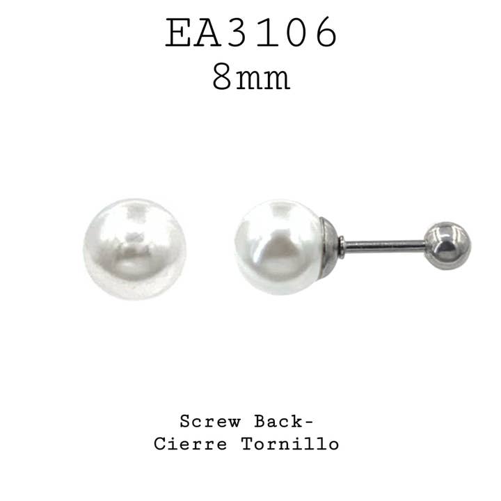 Nisso & Co. NYC Jewelry Wholesale - Venta al por mayor Pendientes de botón/aretes de poste - Pendientes de tuerca con cierre de rosca de acero inoxidable dorado y plateado