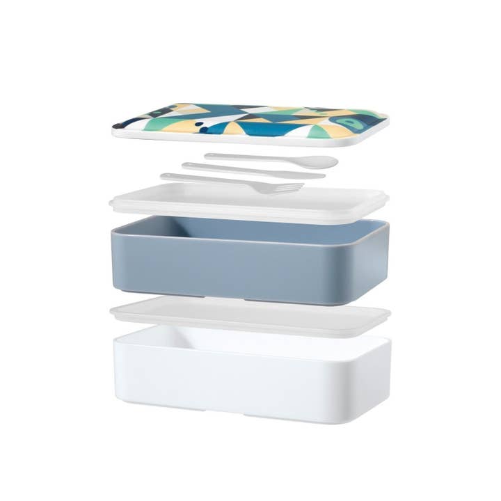 H&H - Wholesale Lunch Bag/Box - Polypropylene Bento Lunch Box With 2 Compartments And Cutlery