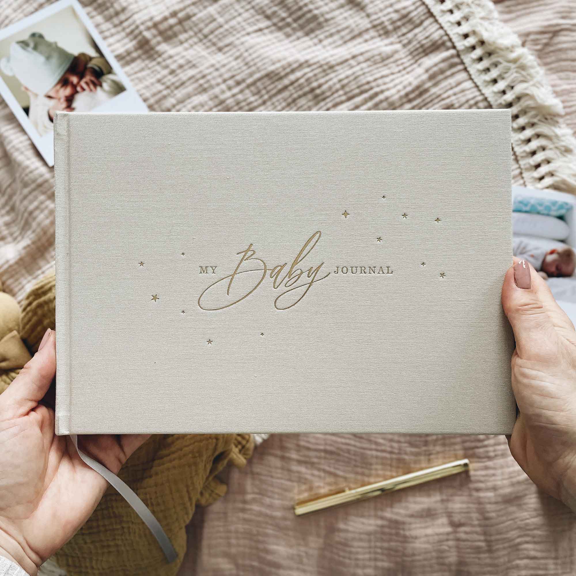 Blush And Gold - Vente Journal – maternité - Carnet de souvenirs pour bébé (ivoire) - Journal de naissance9