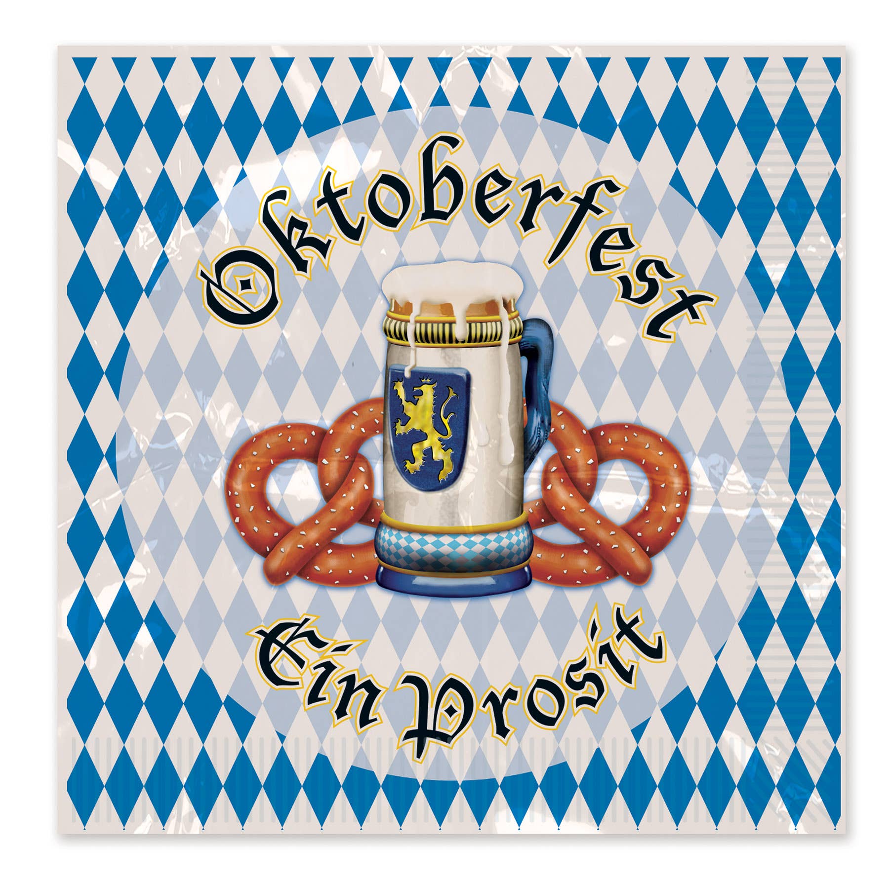 Beistle - Wholesale Disposable Napkin - Oktoberfest Beverage Bavarian 2-ply Napkins, 16/pkg4