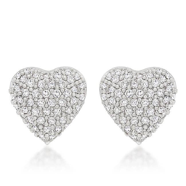 Boucles d'oreilles cœur pavé spécial pour la vente par JewelScent