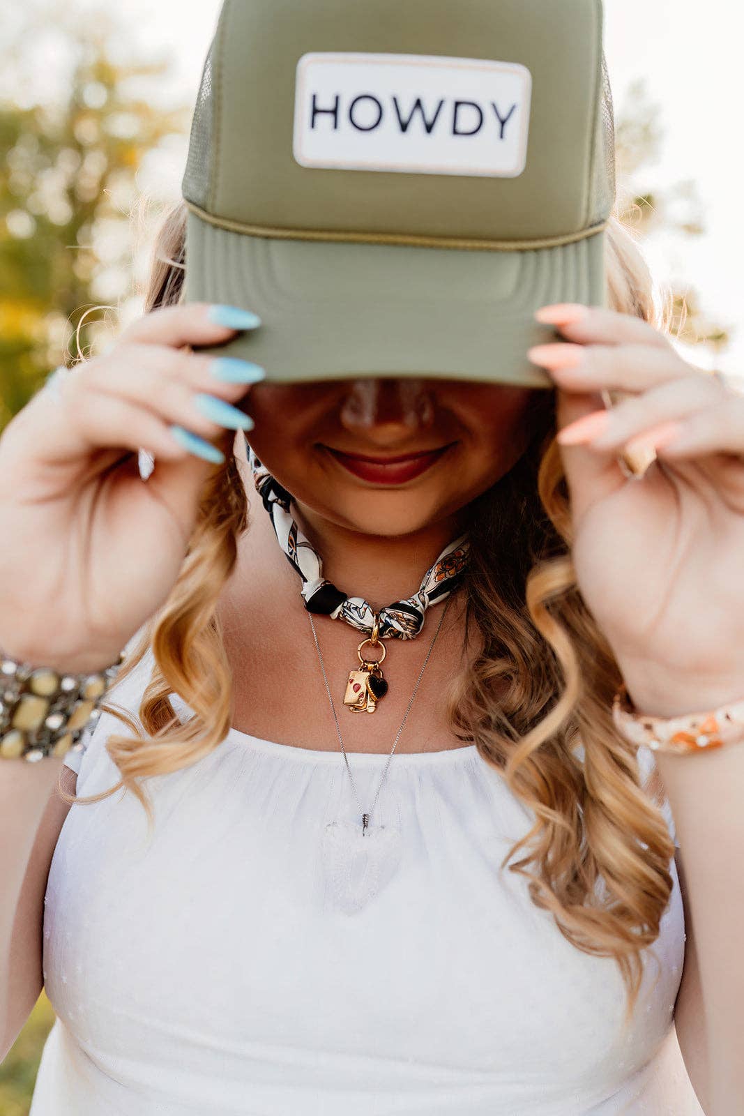 Taylor River Ranch - Wholesale Trucker hat – Women’s - HOWDY - Embroidered Patch on Trucker Hat