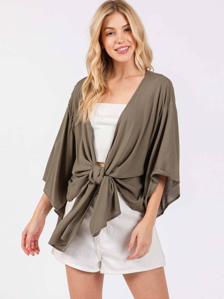 Final Touch - Wholesale Kimono - Women's - Solid Kimono Cardigan - VNC16437C6