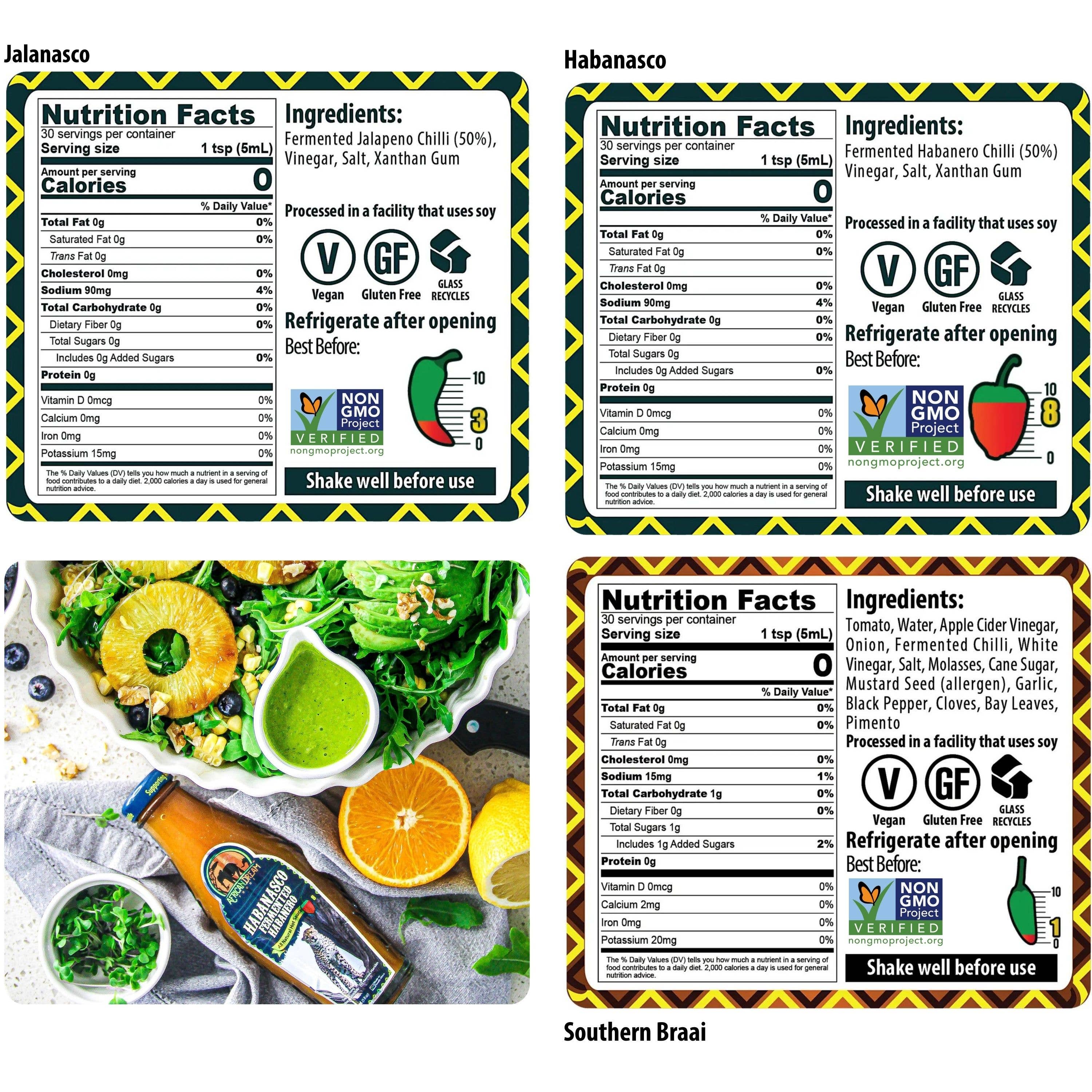 African Dream Foods - Wholesale Hot Sauce - Fermented Hot Sauce Gift Pack 3PK | Made in Africa 5