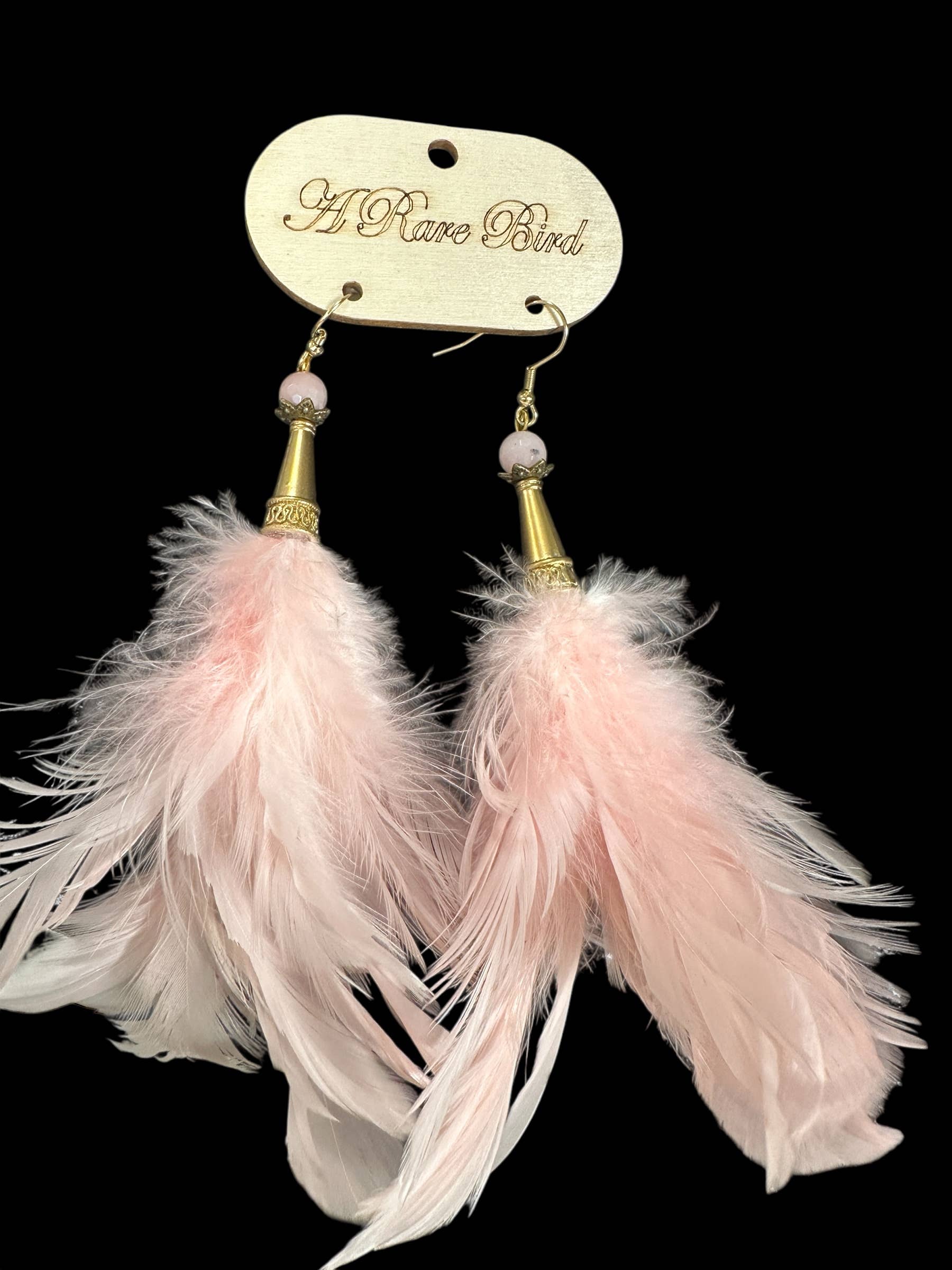 A Rare Bird Shop - Wholesale Tassel Earrings - Pink Feather Earrings1