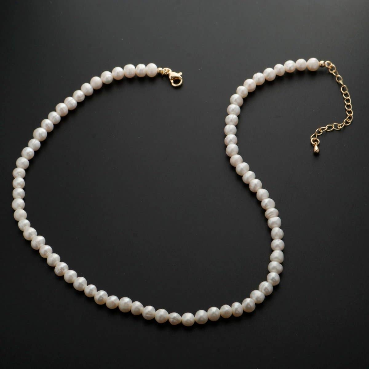 Aim Eternal - Vente Collier de perles - Collier rond classique en perles blanches d'eau douce, perles d'eau douce naturelles, véritables perles pour bijoux de mariage | WA-333 Prix de liquidation2