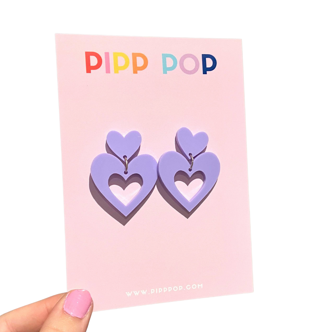 Pipp Pop - Wholesale Dangle Earrings - Big Love Dangles - 14 Colours Available7