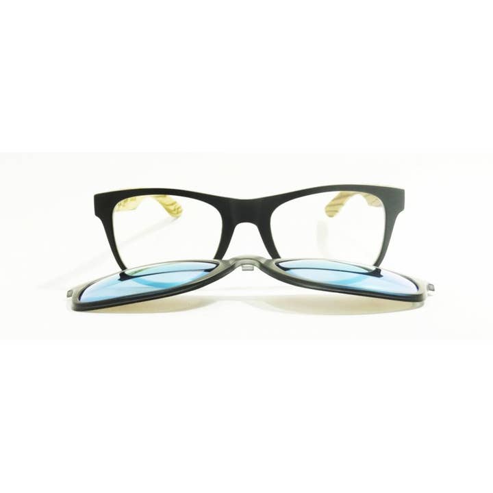SUNGLASSES - 194 - WAY - ON CLIP BLACK - BLUE for wholesale by Castor Sunglasses