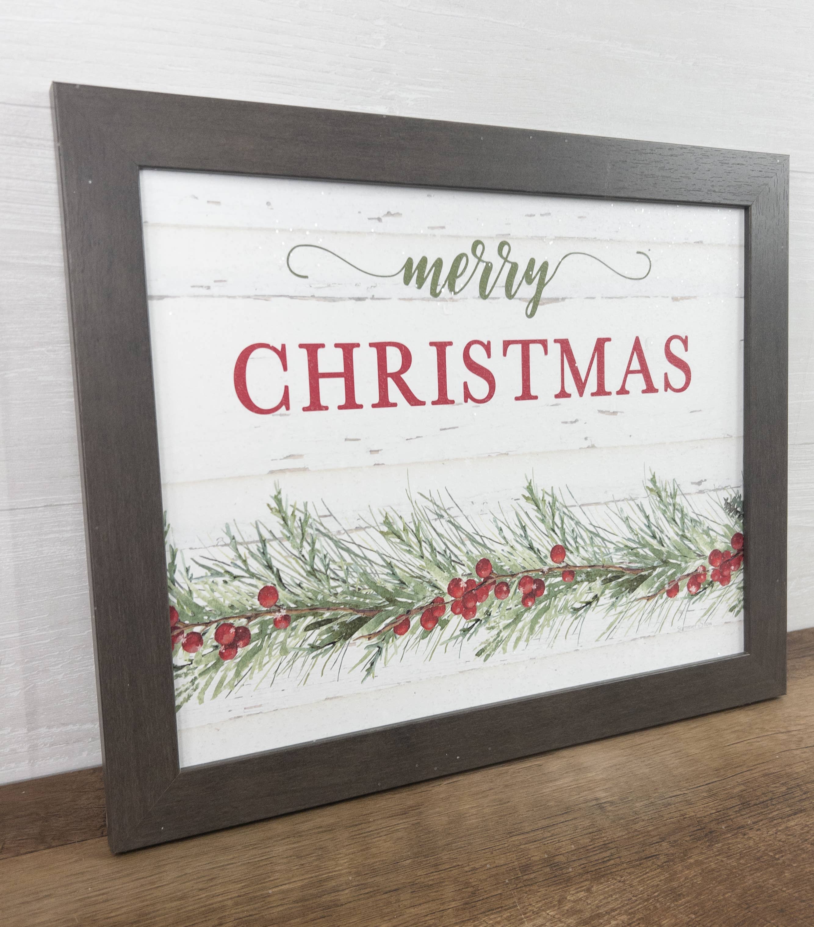 Summer Snow Art - Wholesale Christmas Wall Art - Merry Christmas Floral Red Green Sign Art Picture4