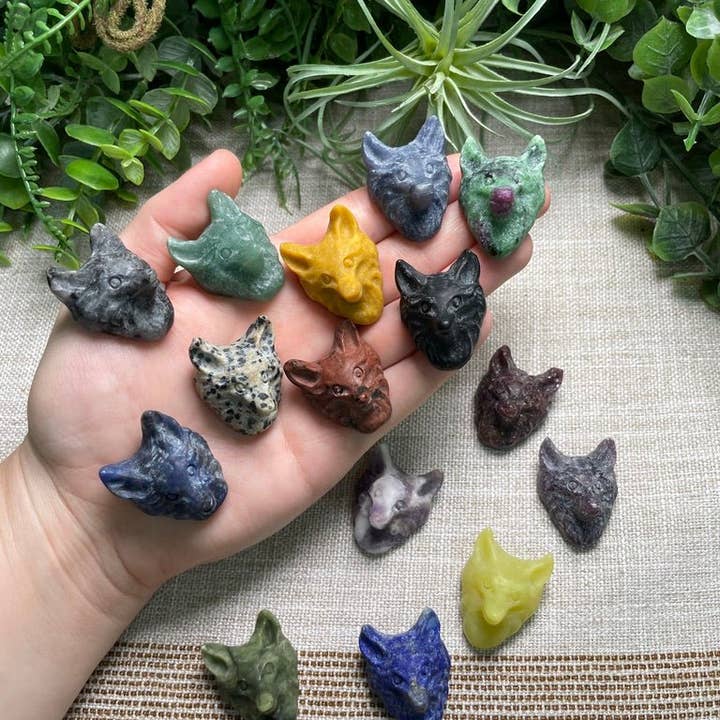 Copper Ashes - Wholesale Spiritual stone/crystal - Crystal Wolf Head1