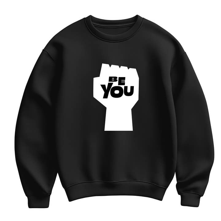 Be You Unisex Black Crewneck Sweatshirt for wholesale by Motiva Gifts