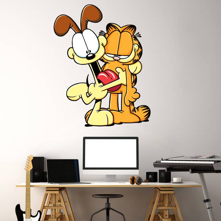 Garfield Vægklistermærke - Odie Krammer Garfield Dekoration Vægkunst for engroshandel hos Themed