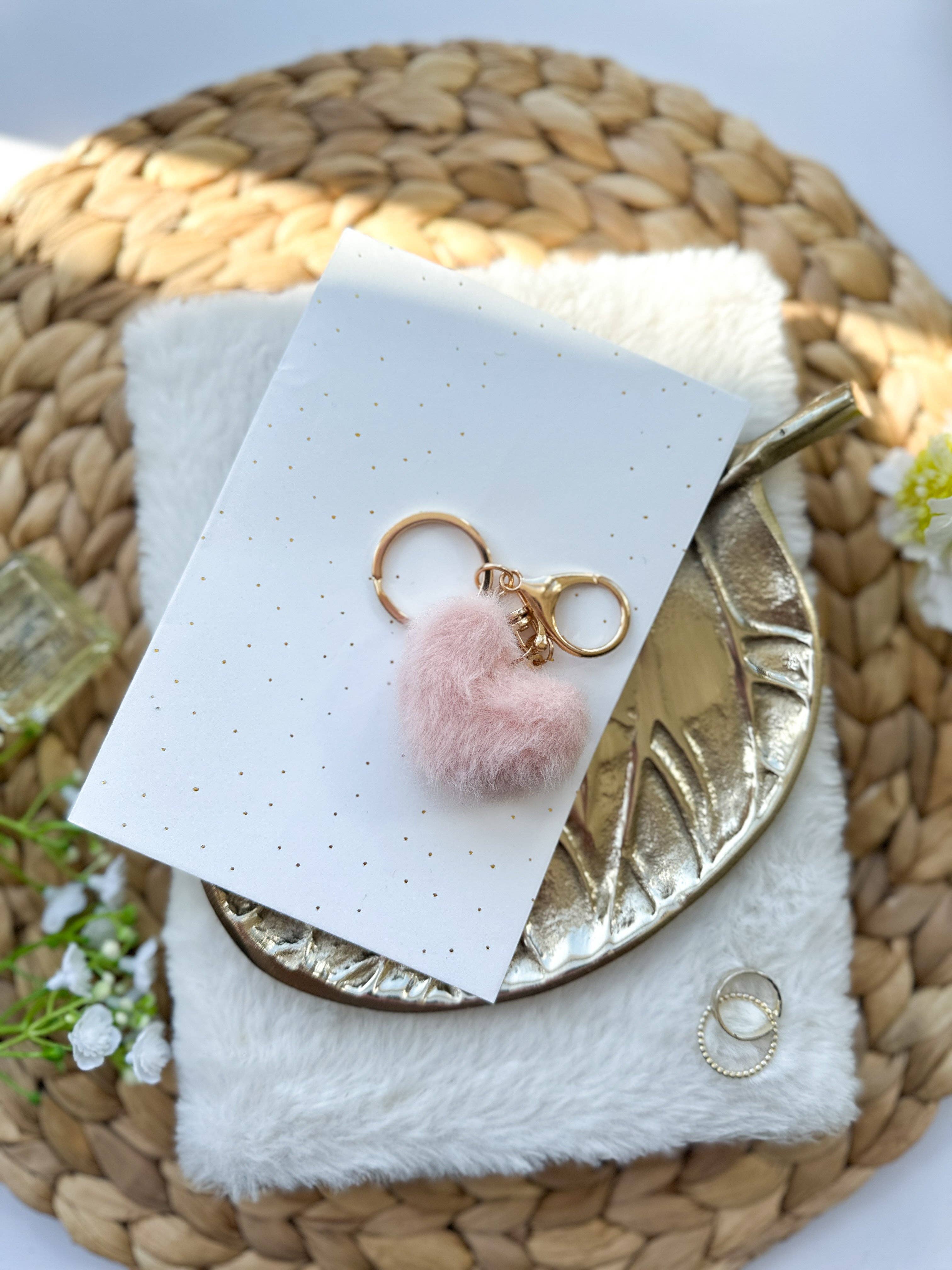 STATIONERY & GIFT - Wholesale Keychain - Women's - Sleutelhanger | Fluffy Hartje | Roze1