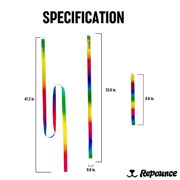 Repounce - Wholesale Pet Toy - Cat - Rainbow Ribbon Set - 3 Durable Multi-Length Cat Wand Toys3