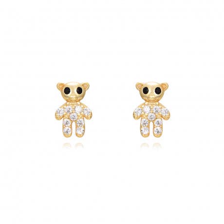 Zirconia Teddy Bear Earrings for wholesale by Rimiet