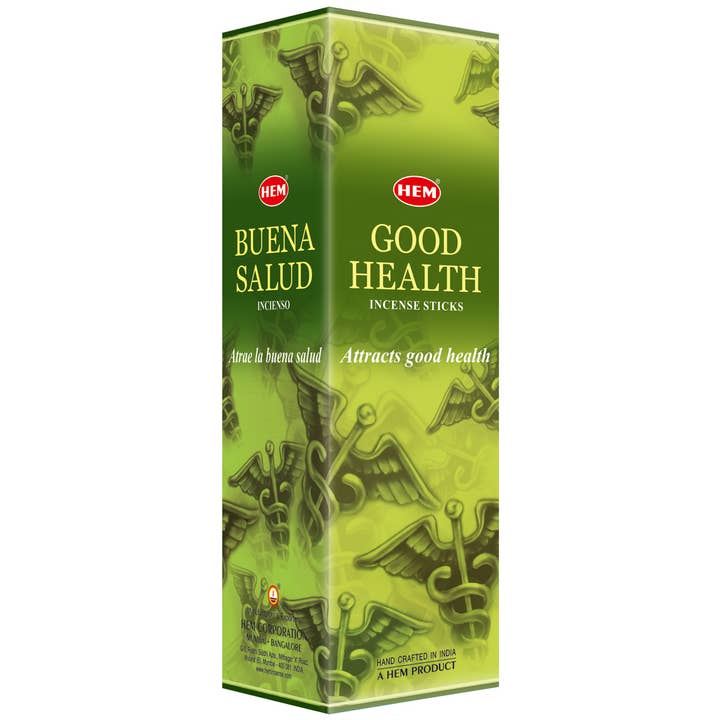 HEM Good Health IncenseSticks–SquarePack(25 Packs×8 Sticks) for wholesale by Garland of Letters Bookstore
