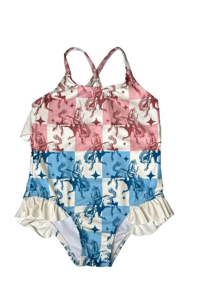 Maillot de bain filles Bucking Horse, taille 6-7 pour la vente par Shea Baby