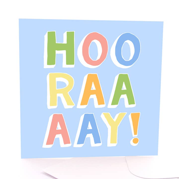 Hooray Letters - Square Greeting Card for wholesale by Pleasant Tree