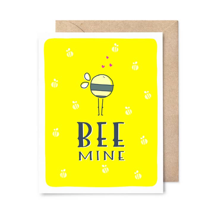 Carte d'amour Bee Mine pour la vente par Pinwheel Print Shop