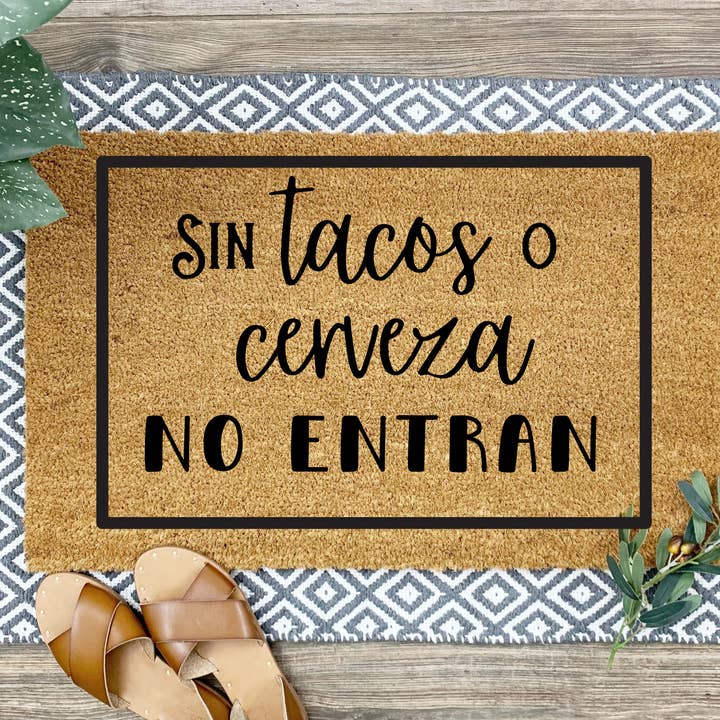 Bloom Designs - Wholesale Door mat - Sin Taco o cerveza No Entran Doormat - Funny Handmade Mexican Welcome Mat, 18x30 Coir Rug