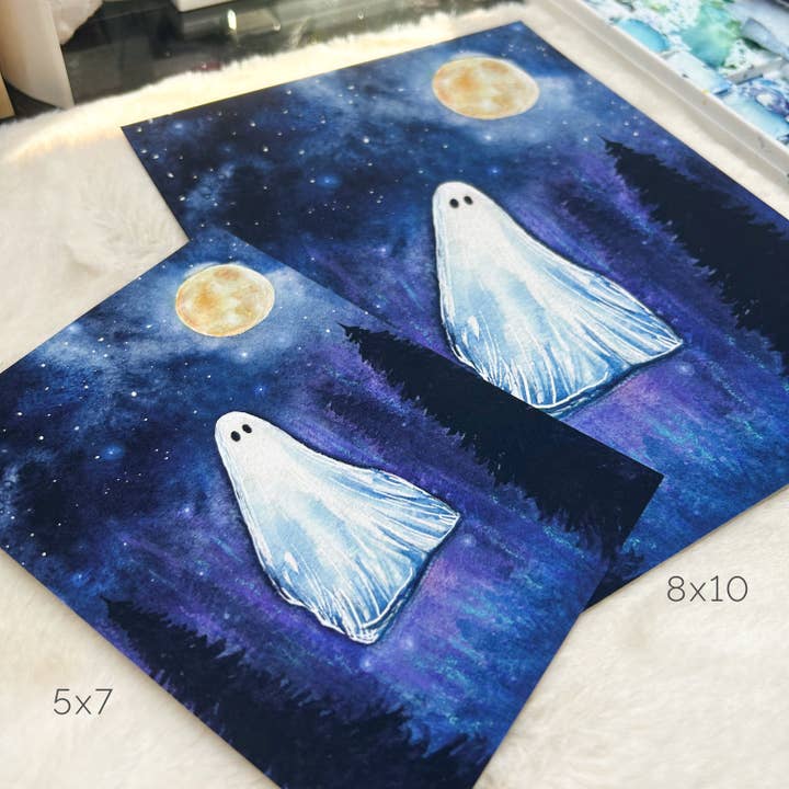Green Artist Designs - Wholesale Art Print - Starry Night Ghost Art Print2