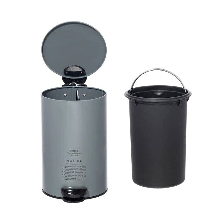 TRASH CAN - GRAY for wholesale by Puebco