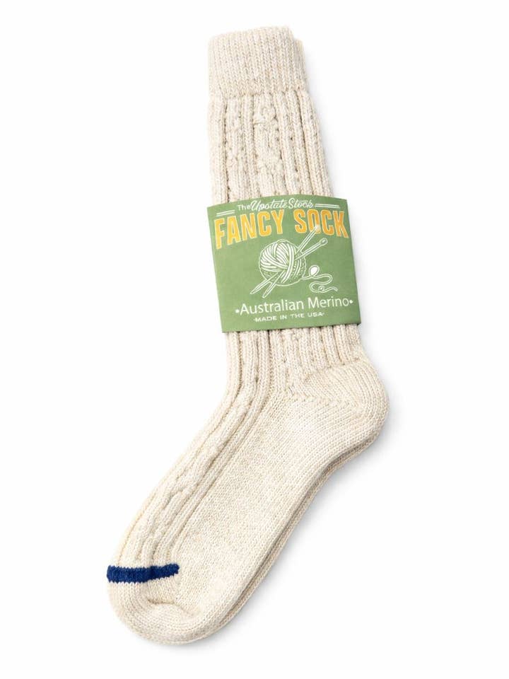 The Fancy Sock-Australian Merino and Recycled P.E.T-MUSHROOM for wholesale by Upstate Stock