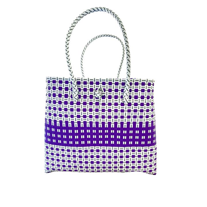 Pure Di Casa - Wholesale Tote bag – Women's - Studio Violet – Vivid Purple & White Woven Tote (Copy)