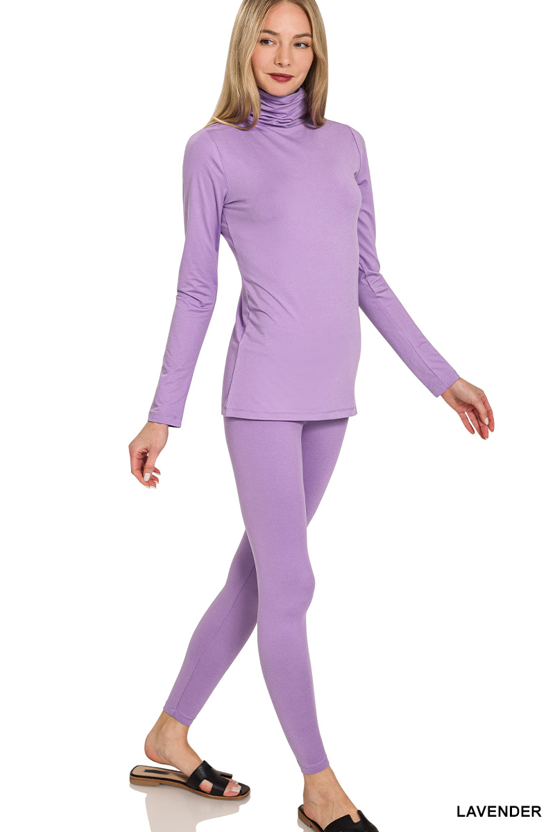 Vanilla Monkey – wholesale Lounge set – Women's – Brushed Dty Microfiber Mock Neck Top Leggings Set10