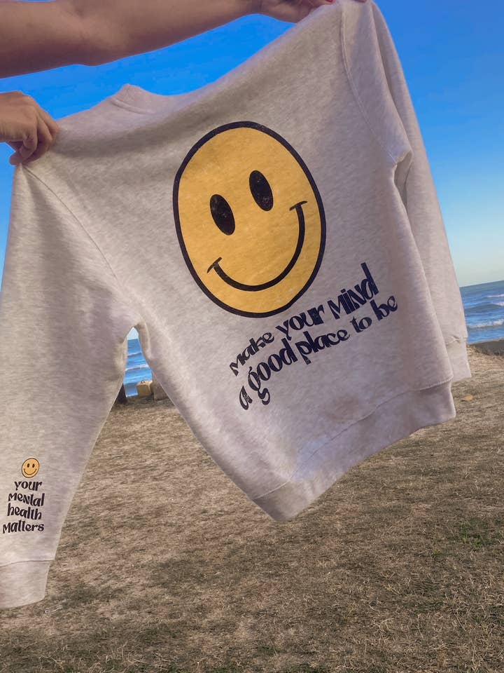 Make Your Mind A Good Place To Be Mental Health Smiley Crew for wholesale by Rad Vibes Only