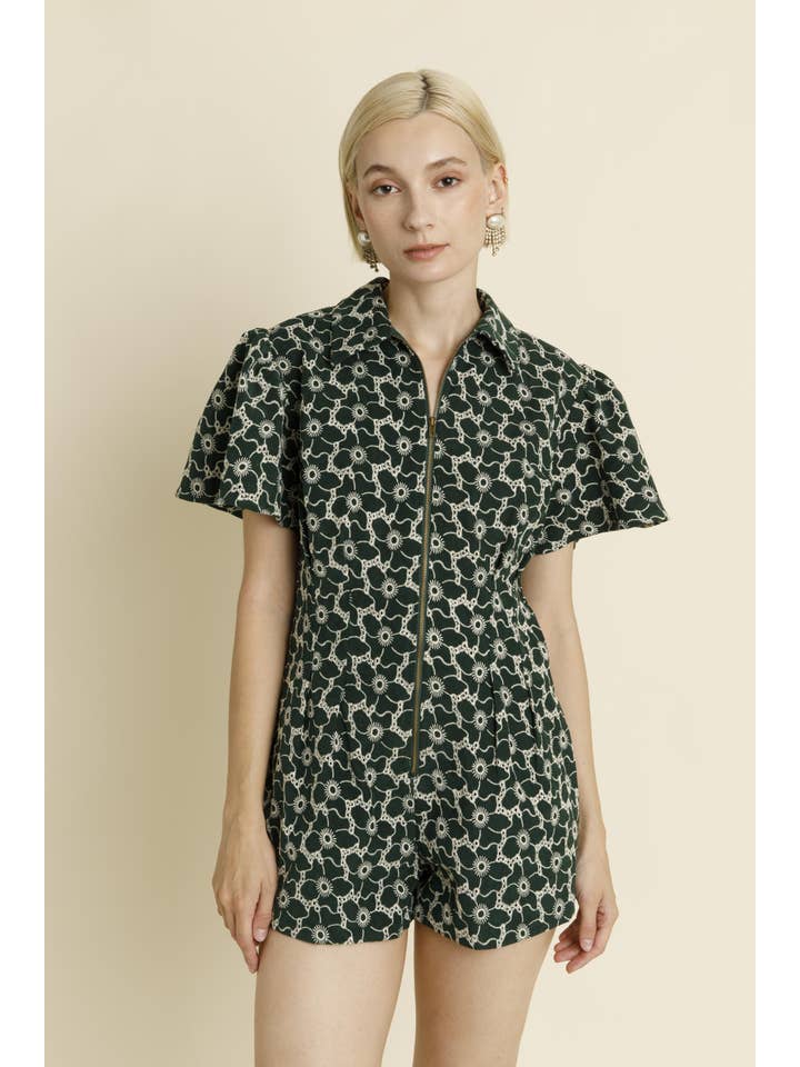 Aureum - Wholesale Romper - Women's - AC1845 - PLEATED TWILL ROMPER
