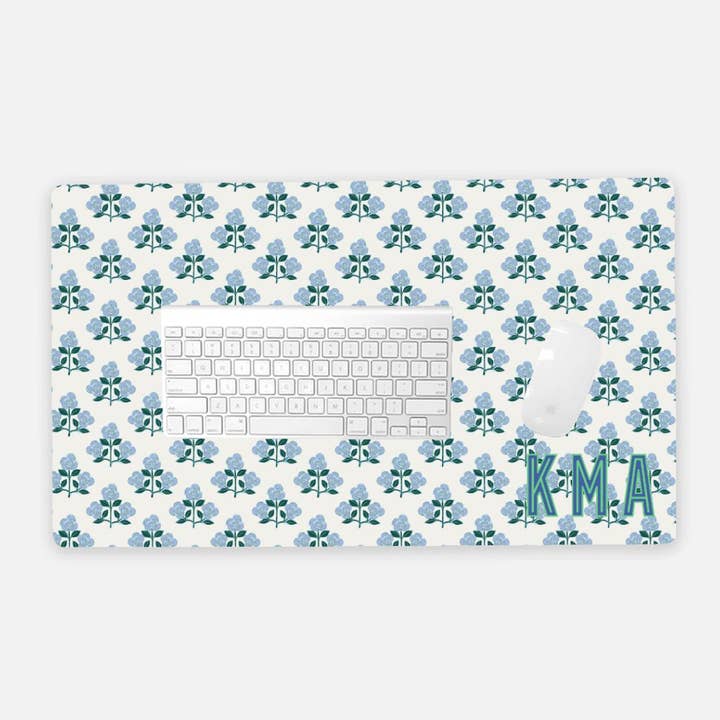 Clairebella Personalized Gifts & Pillows - Wholesale Desk Pad - Betsy Blue | Monogrammed Desk Mat | Washable Desk Mat1