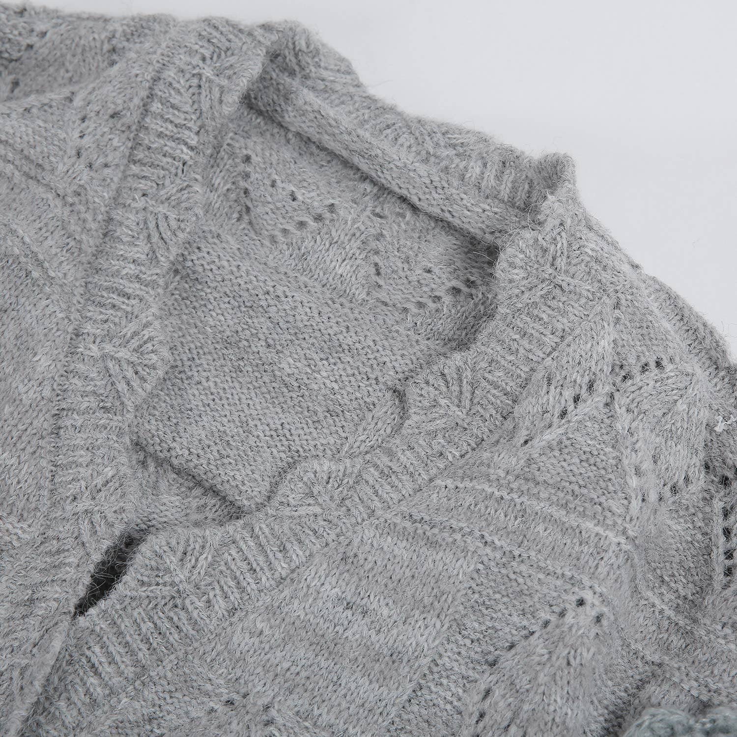 PEACH ACCESSORIES - Wholesale Cardigan - Women's - Knitted Cardigan with Lace Detail SDK15323